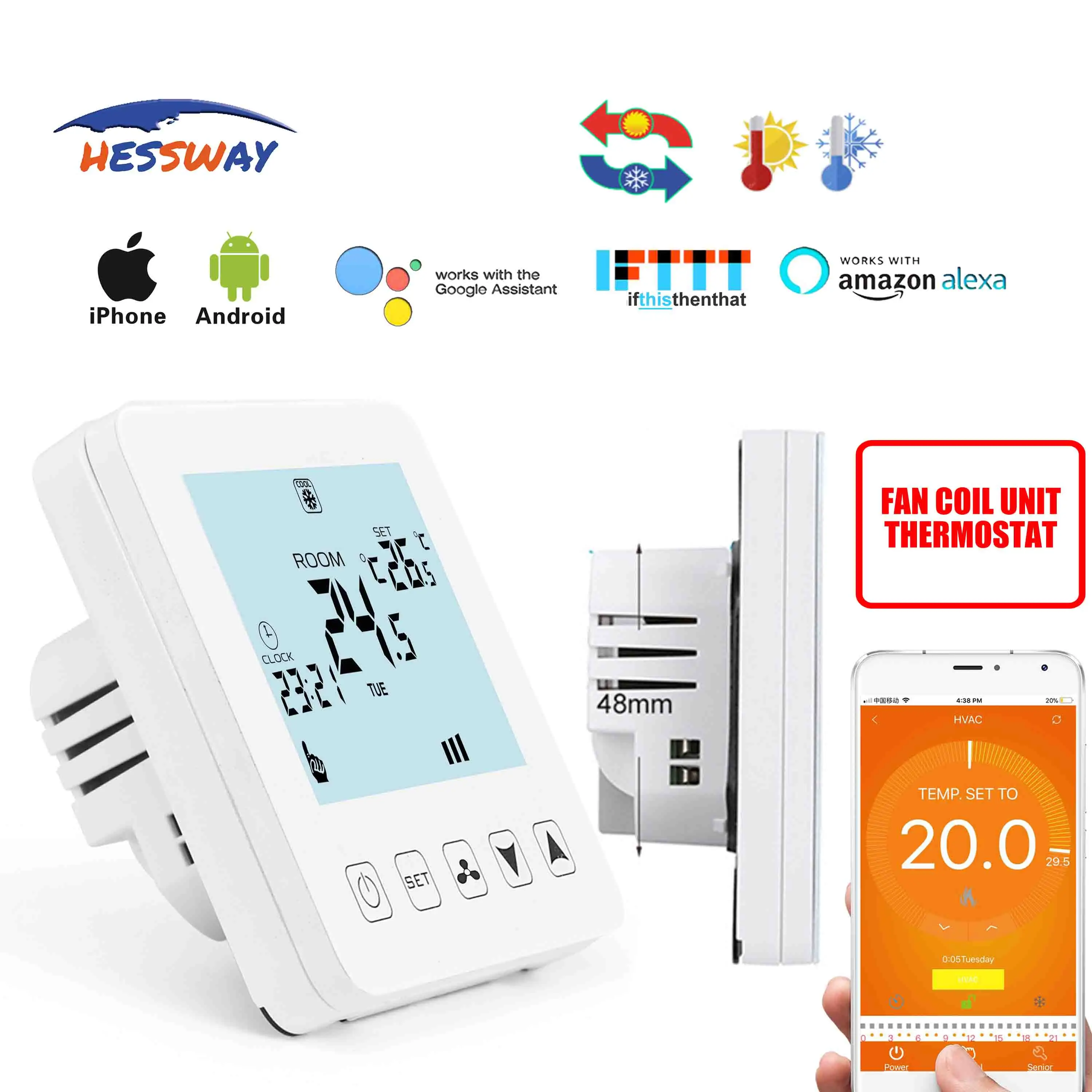 HESSWAY TUYA 200 ~ 240VAC wifi термостат регулятор температуры температура отопления