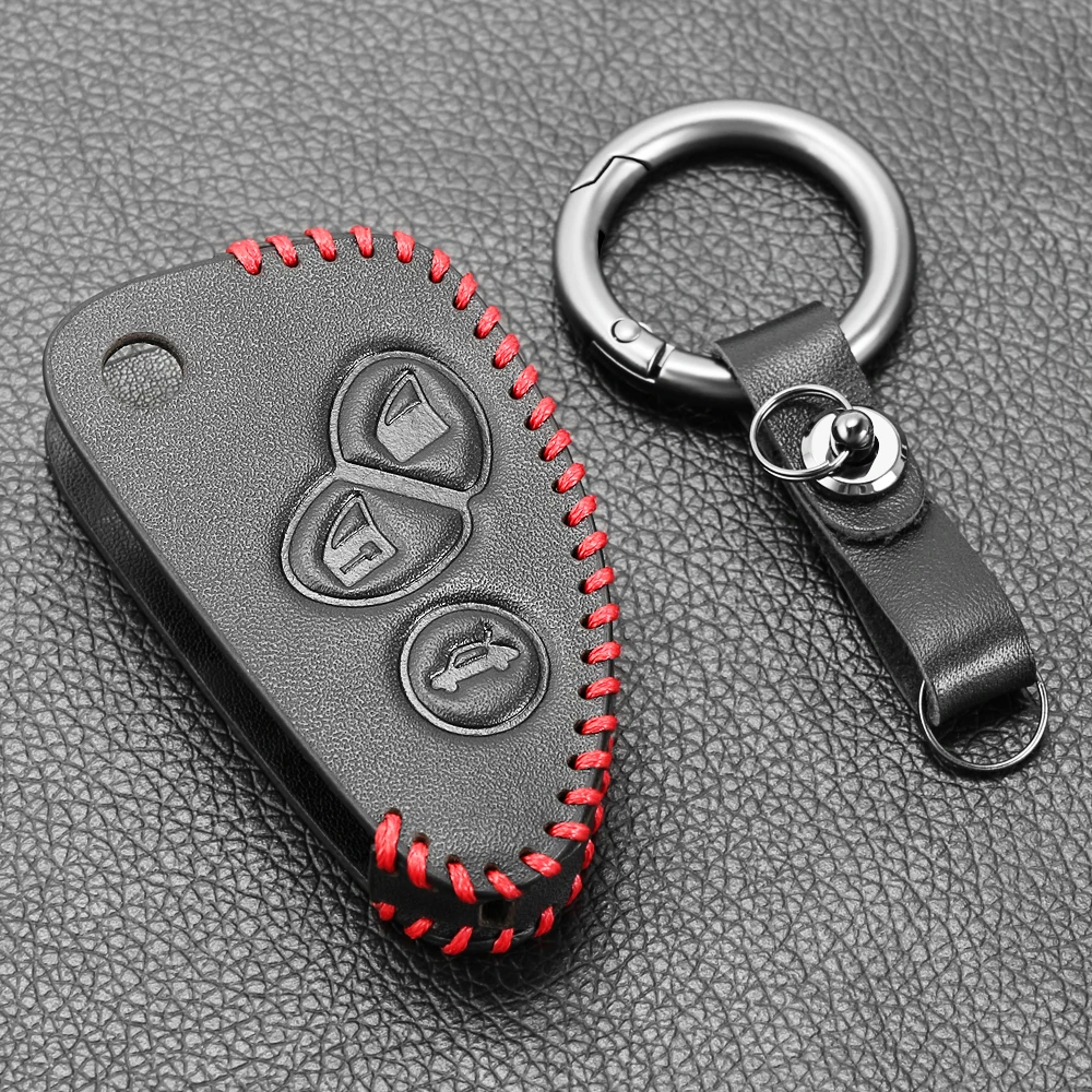 Key Case Cover Genuine Leather Car Key Cover FOB Case For Alfa Romeo 147 156 166 GT JTD TS Flip Remote