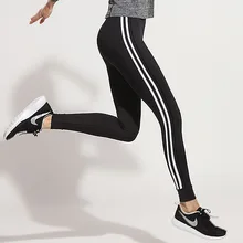 Women's sports trousers side two bars leggings breathable slim fitness pants gym sports running casual pants Pants