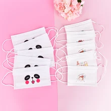 1 шт. милый Catoon случайные одноразовые маски белые лица нетканые ушные петли против пыли грипп респиратор открытый рот маска