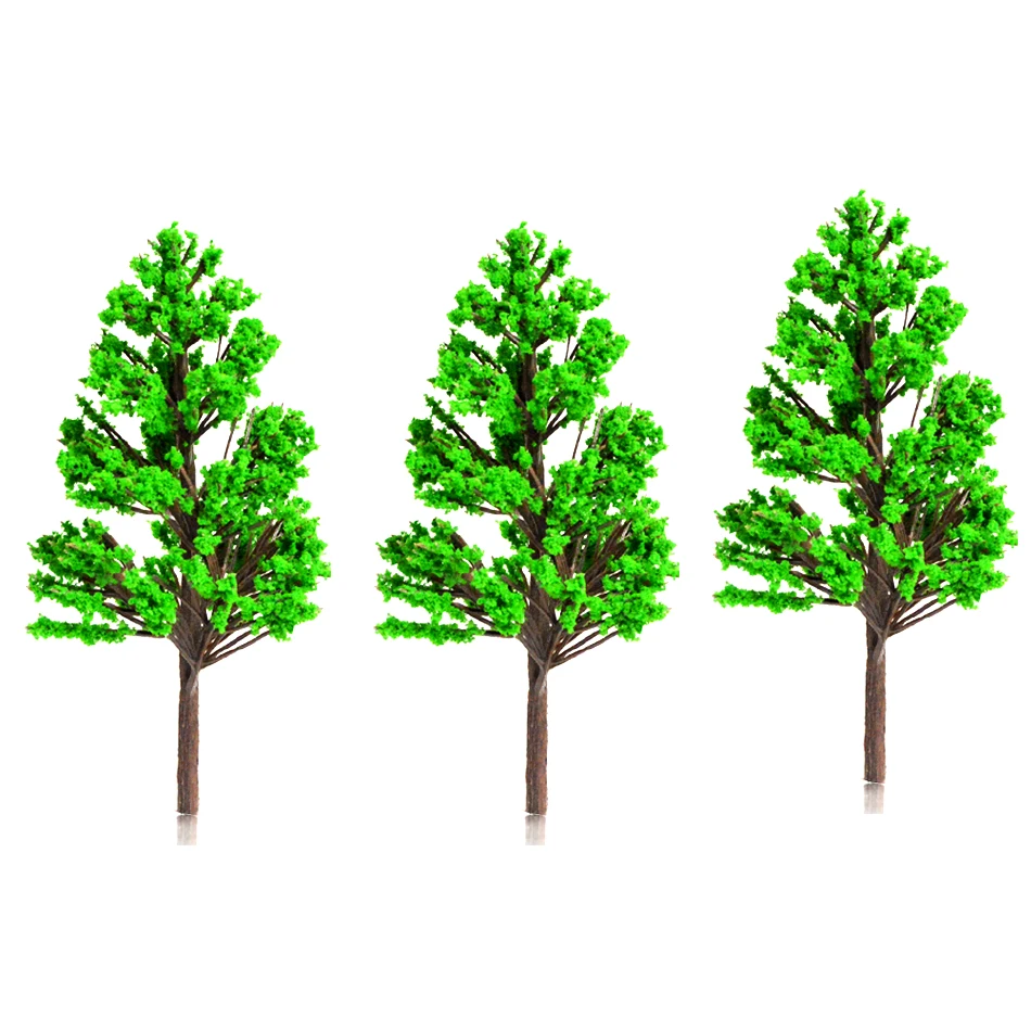 100 шт 4 см масштаб Пластиковые модели зеленые игрушки в виде новогодних елок ABS миниатюрные цветные растения для diorama архитектурные лесные пейзажи