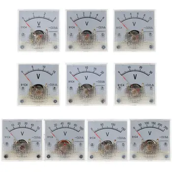 

91C4 DC Voltmeter Analog Panel Voltage Meter Mechanical Pointer Type 3/5/10/15/20/30/50/100/150/250V 19QB