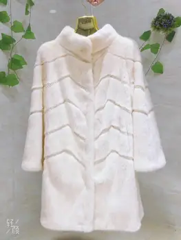 

mink coat winter New style fur Medium and long tired leather coat Fashion keeps warm Fashion Slim Fur long coats