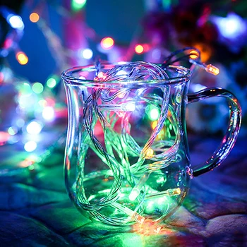 

5.2 meters 50 Lights Colorful synchronous Light holiday room Party decoration in-line remote control Battery box light string