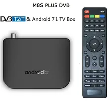 DVB-T2/T Android tv Box Amlogic S905D четырехъядерный 1 ГБ 8 ГБ 1080p 4K 30fps Youtube Google Play Store M8S PLUS DVB S2