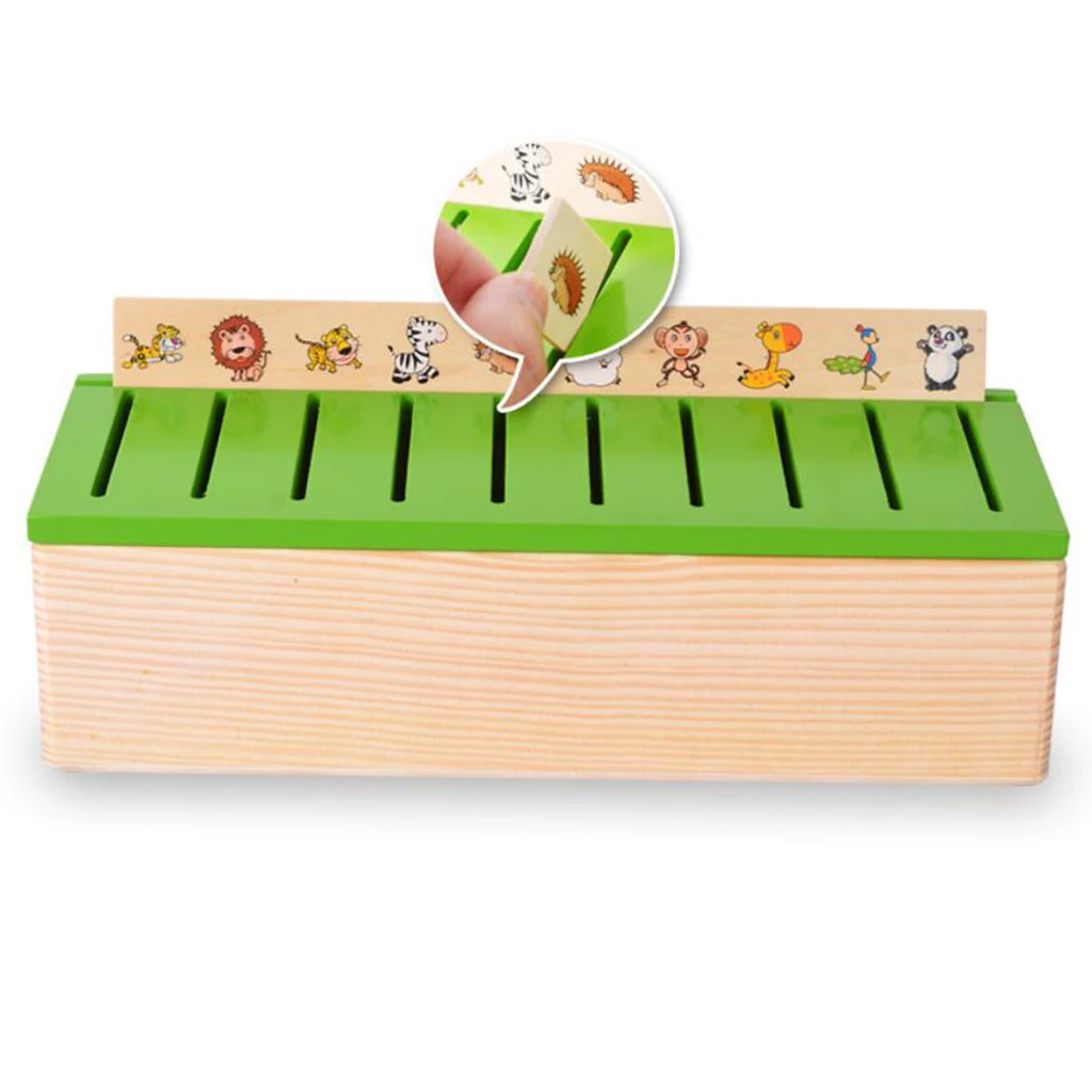 Wooden Sorting Box with Sorter Box - 8 Categories 80 Objects to Sort, Color Shape Recognitions Toy - Baby Early Educational Toy