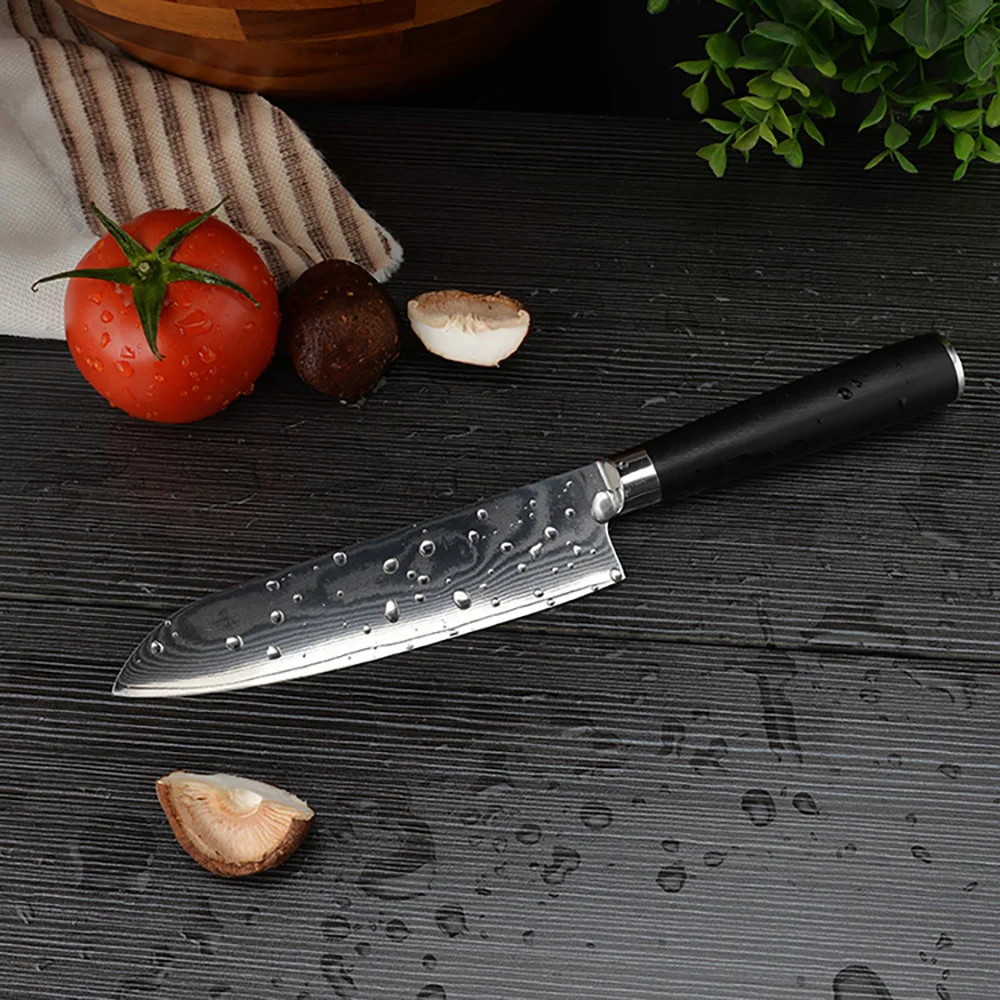 7 дюймов Santoku Ножи, 67-слойная Дамаск Сталь профессиональный шеф-повар Ножи с острое лезвие, эргономичная ручка, инструменты для резки нарезания кожуры