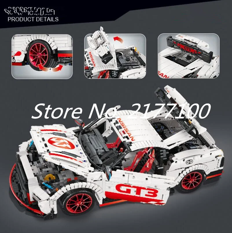 Новинка 23010 техника серии GT-R модель гоночной машины Строительные блоки Набор классические MOC-25326 игрушки для детей