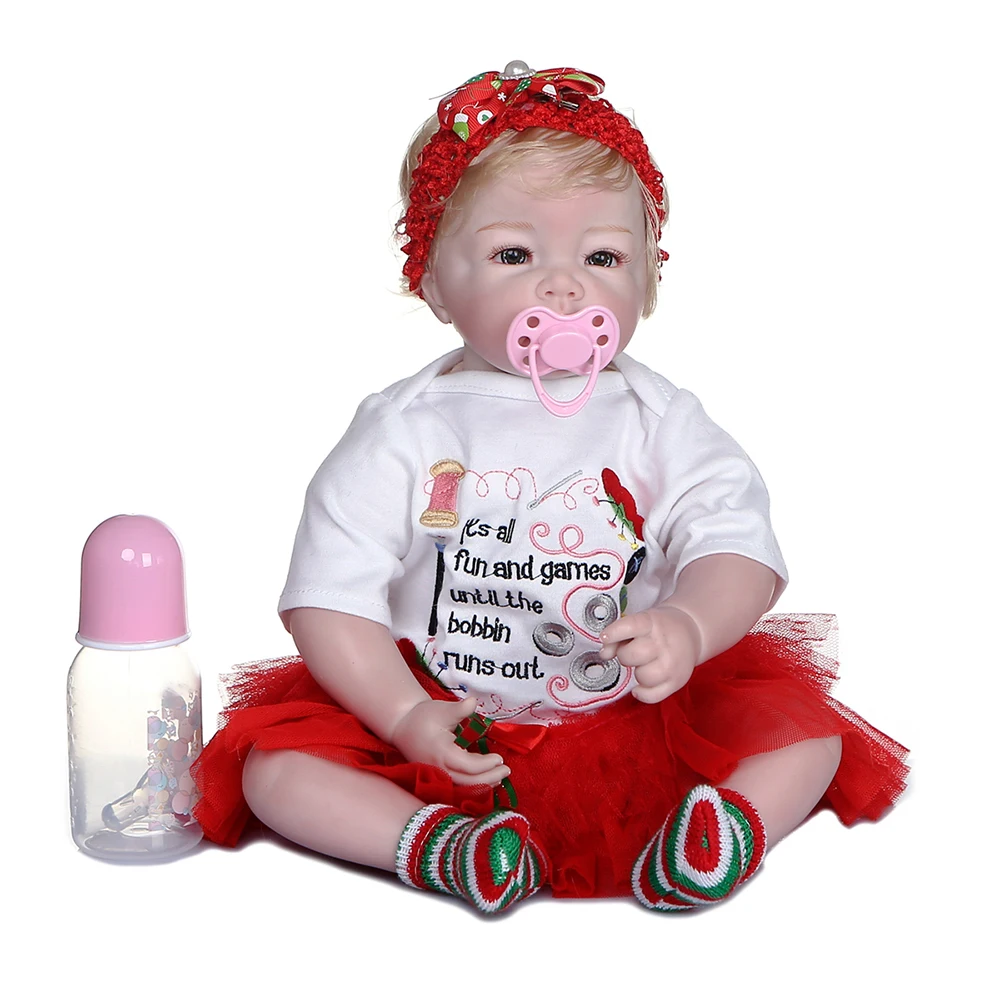 Reborn baby doll silicona 55 см реалистичное утяжеленное детское мягкое тело Реалистичная