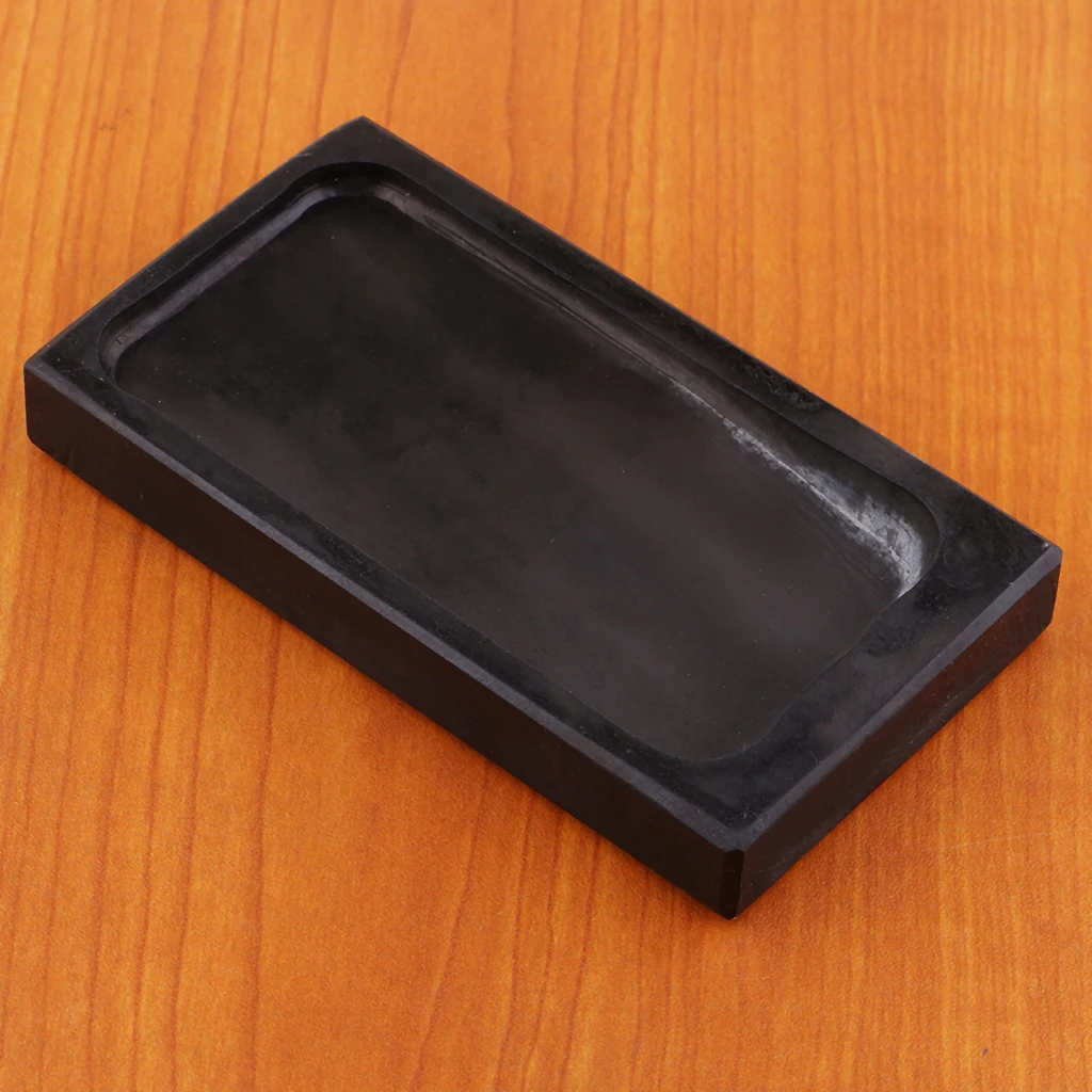 Ink Stone for Chinese Calligraphy Natural Stone Without Covers, 5.31 x 2.99 x 0.79 inch
