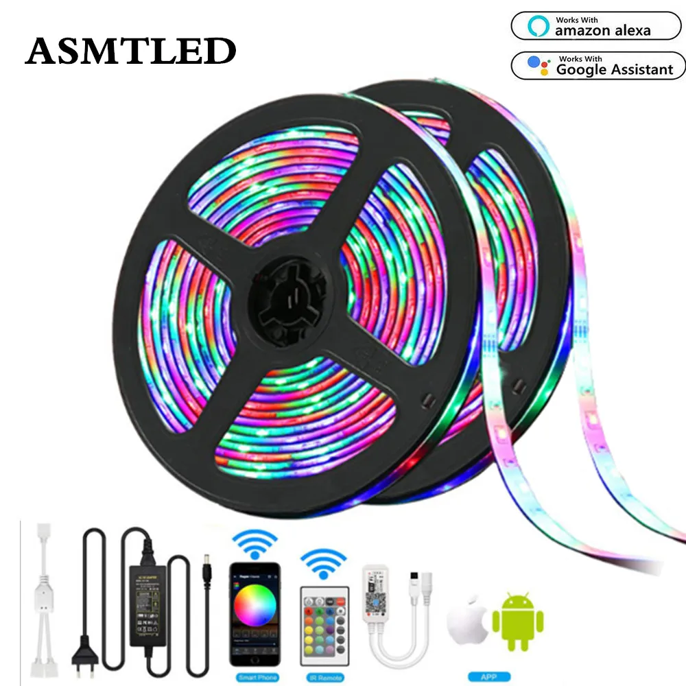 12В RGB Светодиодная лента 60leds/M 2835 5050 SMD световой ленты Диодная с дистанционным