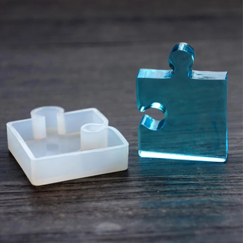 Silicone mold 4pcs/1pc/set Puzzle Piece Gemstone Crystal Epoxy Resin Mold DIY Jewelry Pendant Making Tools Epoxy Clear Silicone Mould