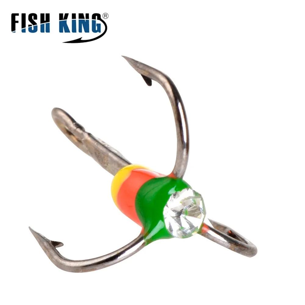 FISH KING зимний рыболовный крючок из высокоуглеродистой стали 5 шт. тройной 6/8/10/12 #