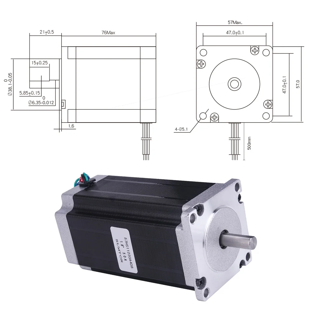 NEMA23 stepper motor 57x112mm 4-lead 3A 3N.m / Nema 23 motor 112mm 428Oz-in  for 3D printer for CNC engraving milling machine