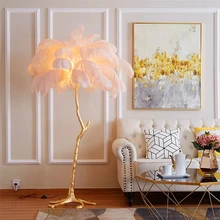 

Nordic Ostrich Feather Living Room LED Floor Lamps Living Room Bedroom Modern Interior Lighting Decor Floor Light Standing Lamp