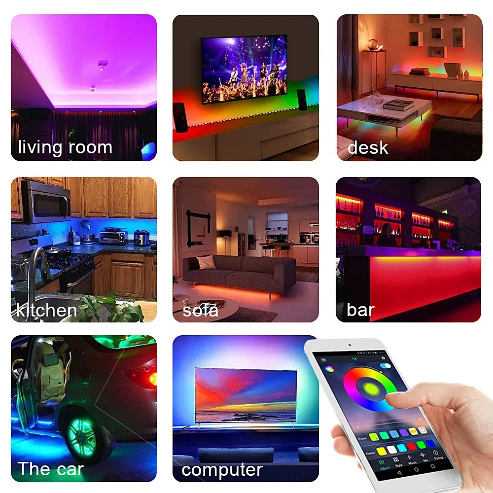 Светодиодная лента RGB 5 В с Bluetooth музыка RF IR 3 17 44 клавиши пульт дистанционного