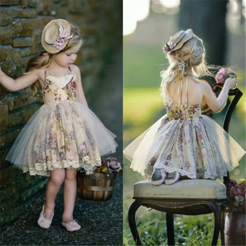 Toddler Baby Girls Lace Princess Tulle Party Pageant Flower Dresses Clothes