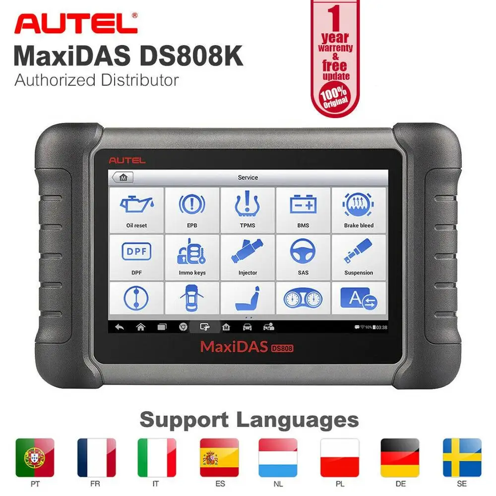 Autel OBD2 сканер автомобильный диагностический инструмент maxnas DS808K ключевой