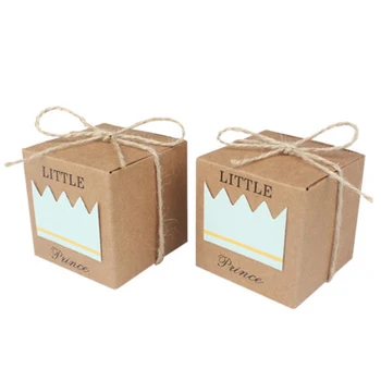 

50pcs Baby Birthday Sweet Candy Gift Box Baptism Party Christening Decor Merry Christmas Guests Packaging Boxes