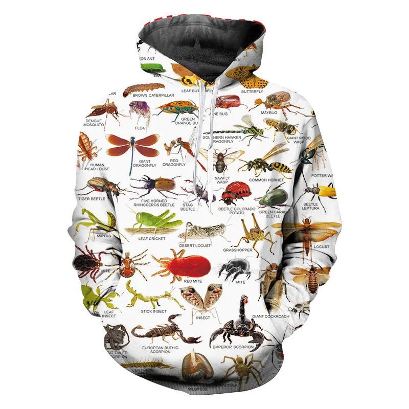 Необычные толстовки с капюшоном для насекомых уличные толстовки Sudaderas Para Hombre мужские толстовки новая горячая распродажа