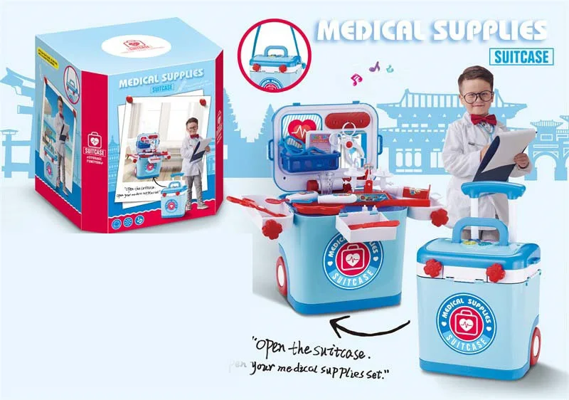 Children'S Educational Play House Small Doctor Toy Set Medical Bag Medicine Box Injection cherish life Model Echometer