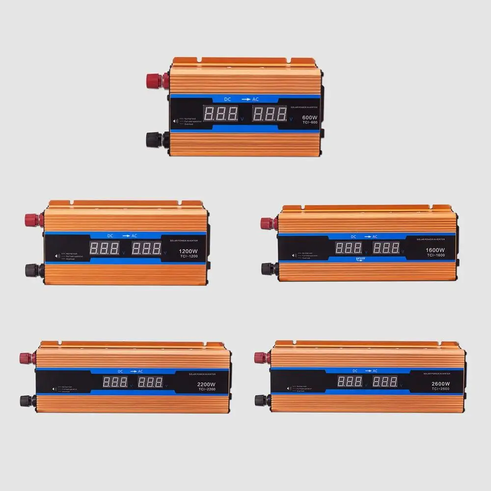 Двойной дисплей Автомобильный преобразователь мощности зарядное устройство адаптер Модифицированная синусоида 2600 Вт