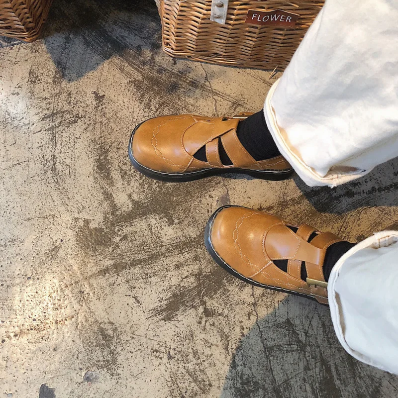 

British Style All-Match Moccasin Female Footwear Casual Sneaker Oxfords Women's Square Toe Shallow Mouth Soft Autumn Z15-41