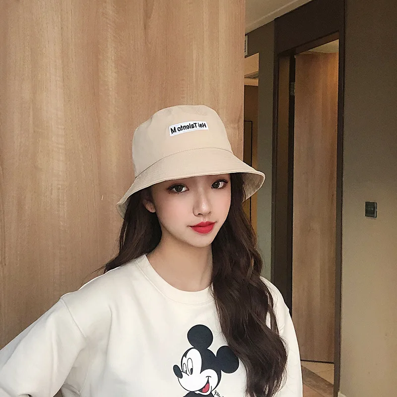 

Korean Version of The Wild Letter Embroidery Fisherman Young Student Outdoor Sun Hat Japanese Art Retro Basin Hat Men and Women