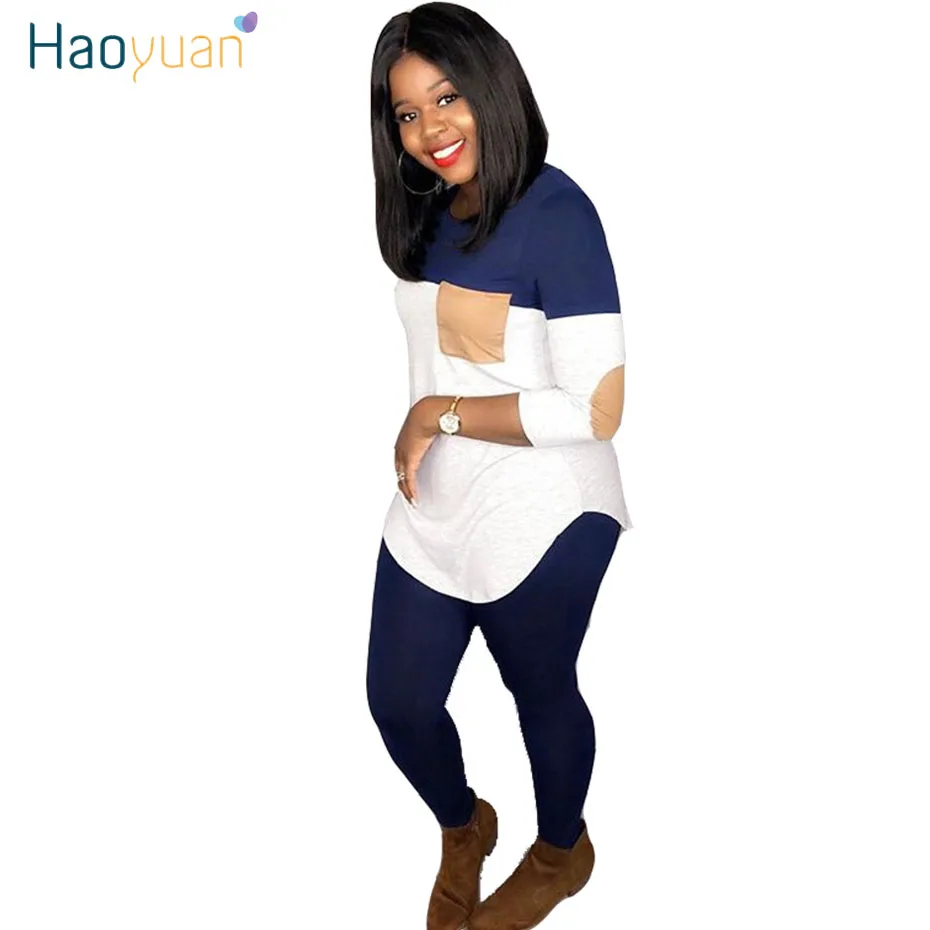 

HAOYUAN Plus Size Two Piece Set Women Tracksuit Top and Joggers Pant Sweatsuit 2 Piece Outfits Rave Fall Clothes Matching Sets