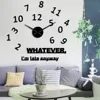 Whatever I'm Late Anyway Inspirational Quote Wall Art Large Numbers DIY Wall Clock Living Room Wall Watch Procrastinators Gifts 2