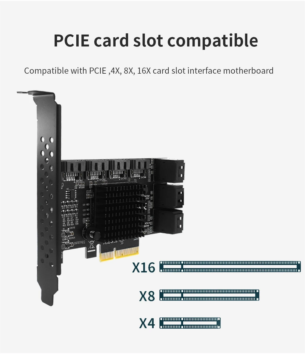 TISHRIC PCI-E SATA Controller Expansion Card - 6/8/10 Ports, ASM1166, PCI SATA3.0 Adapter Description Image.This Product Can Be Found With The Tag Names Adapter, Asm1166 6 ports, Asm1166 sata controller, Expansion card, Pci sata ide controller card