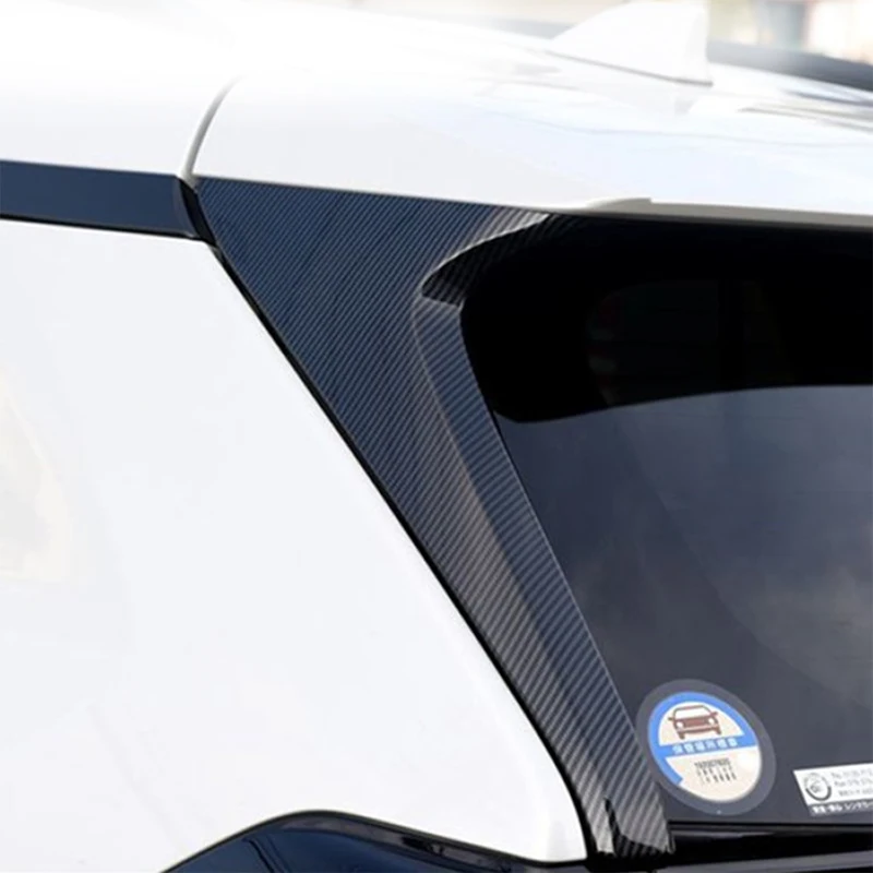 Наклеиваемого покрытия для автостайлинга из ABS автомобиля задний треугольник окна блестки Стикеры крышка декорация для автомобилей Аксессуары для Toyota RAV4 XA50