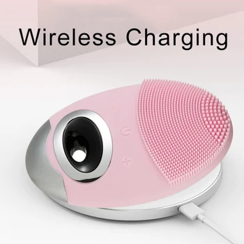 

Facial Cleansing Brush Instrument Face massage brush Sonic Vibrating Silicone Facial Cleanser Wireless Charging