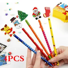 4 шт. Творческий канцелярский альбом ручка милый мультфильм Деревянный Рождественский карандаш планировщик студенческие призы рождественские подарки