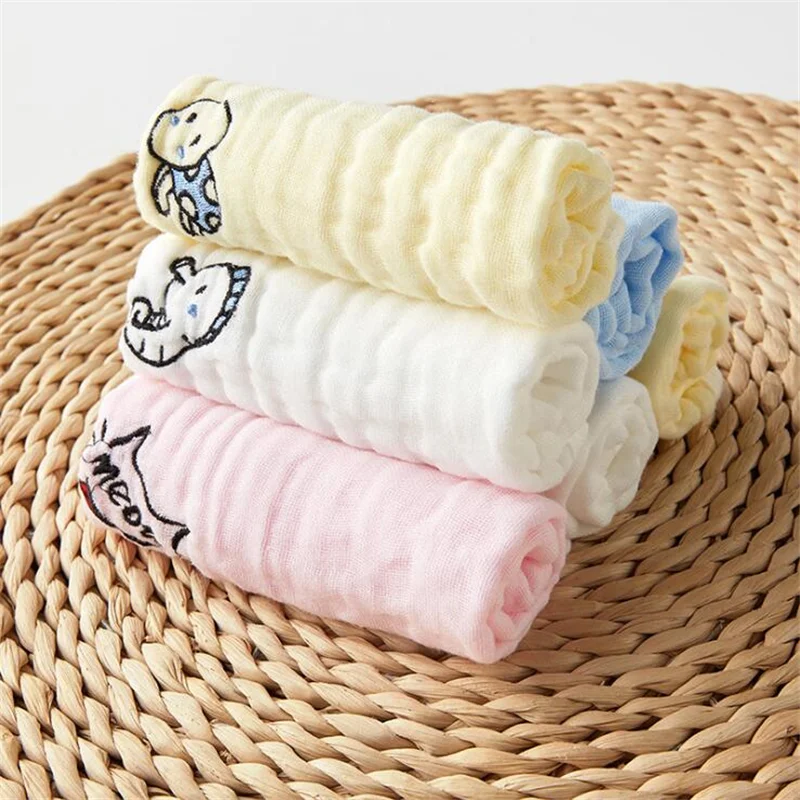

5Pcs Baby Saliva Towel Handkerchief Hand Bath Feeding Gauze Cotton Towel Square Towel Cloth For Boys And Girls Wipes 30 * 30 Cm