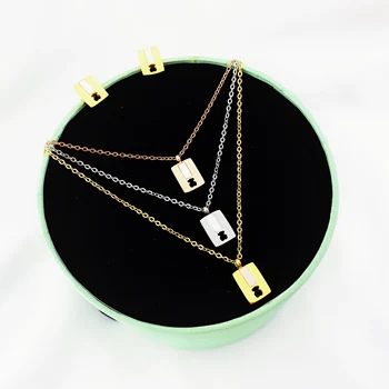 

Luxury brand bear heart necklace pendant earrings stainless steel jewelry colorful woman necklace party wedding accessories ins