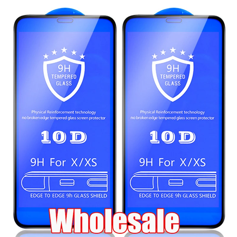 Wholesale 10D Tempered Glass Full Glue Cover Screen Protector Film Guard For iPhone 13 Pro Max 12 Mini 11 XS XR X 8 7 6 Plus SE | Мобильные