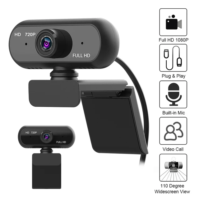 Webcam Full HD 1080P grand Angle USB, caméra Web pour ordinateur portable, pour  conférence vidéo en
