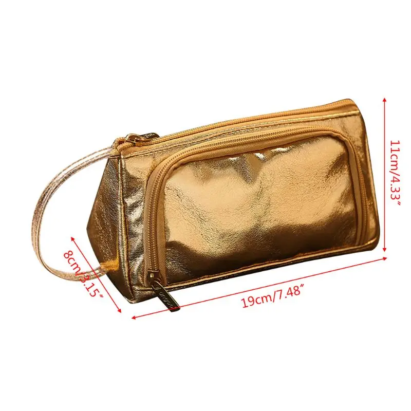 Винтажный кожаный чехол для карандашей большой емкости, сумочка, косметичка, косметичка