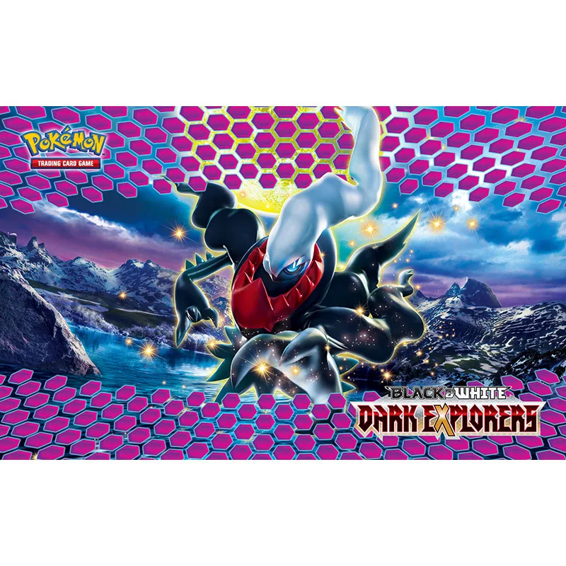

Takara Tomy Playmat Pokemon Trading Card Game Dark Explorers Monster PTCG Accessories Anime Board Mat Pad Rubber Children Toys