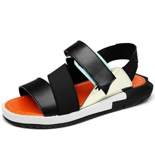 Новые трендовые мужские сандалии для трекинга черные сандалии на платформе Мужская удобная Пляжная Мужская обувь нескользящие повседневные сандалии мужские размеры 38-44