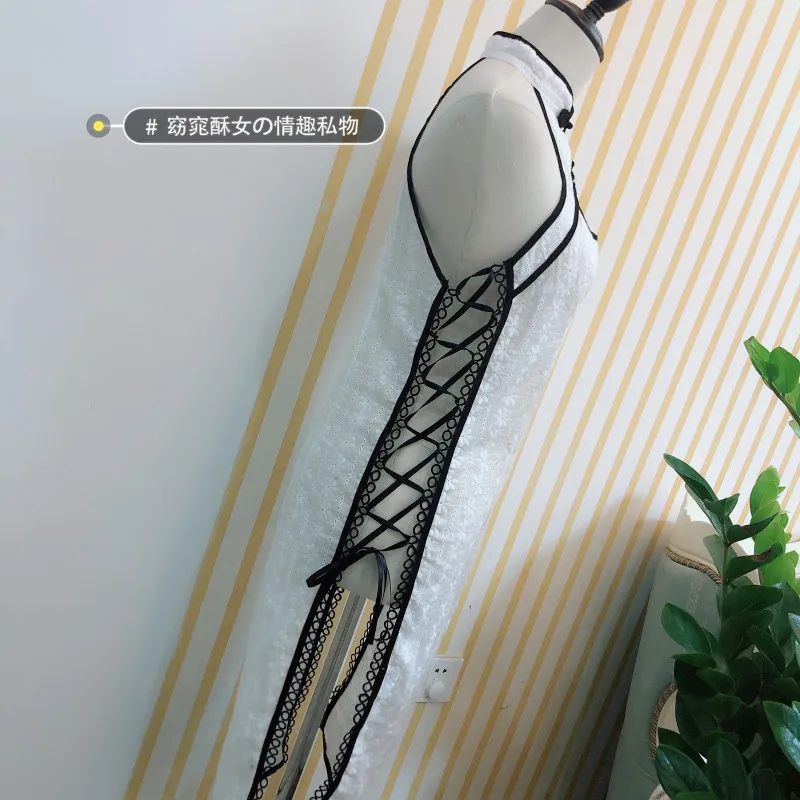Cheongsam костюмы для косплея экзотические прозрачные слинг ночная рубашка горничной сексуальное женское белье Платье женское длинное платье кружевные платья Qipao