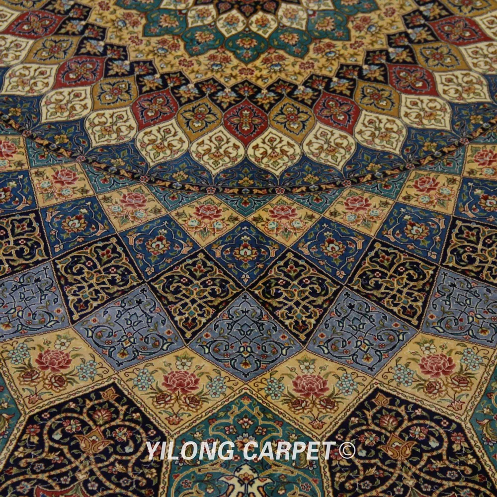 Yilong 8'x11' Vantage Классический Большой античный "Медальон" Кашмирский ковер ручной работы(ZQG340A
