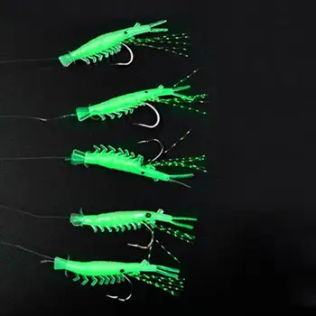 

5Pcs/Pack Fishing Bait Glow In Dark Soft Simulation Prawn Shrimp Fishing Lure Hook Baits