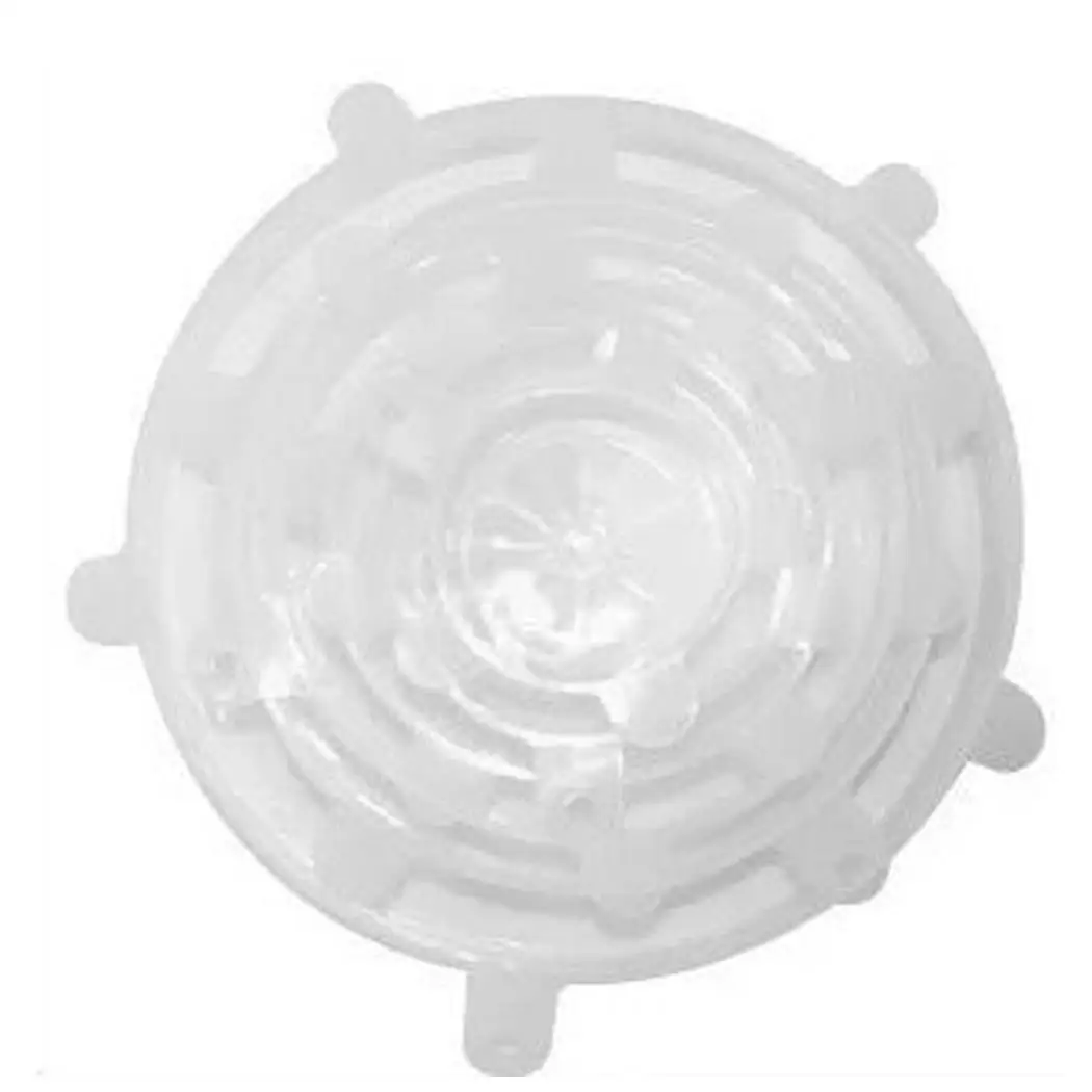 white New lids 6 PCS Silicone Stretch Lids Reusable Bowl Sealed Fresh Cover - Цвет: white