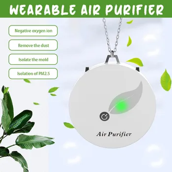 

Portable Wearable Air Purifier, Personal Mini Air Necklace Negative Ion Air Freshener- No Radiation Low Noise for Adult Necklace