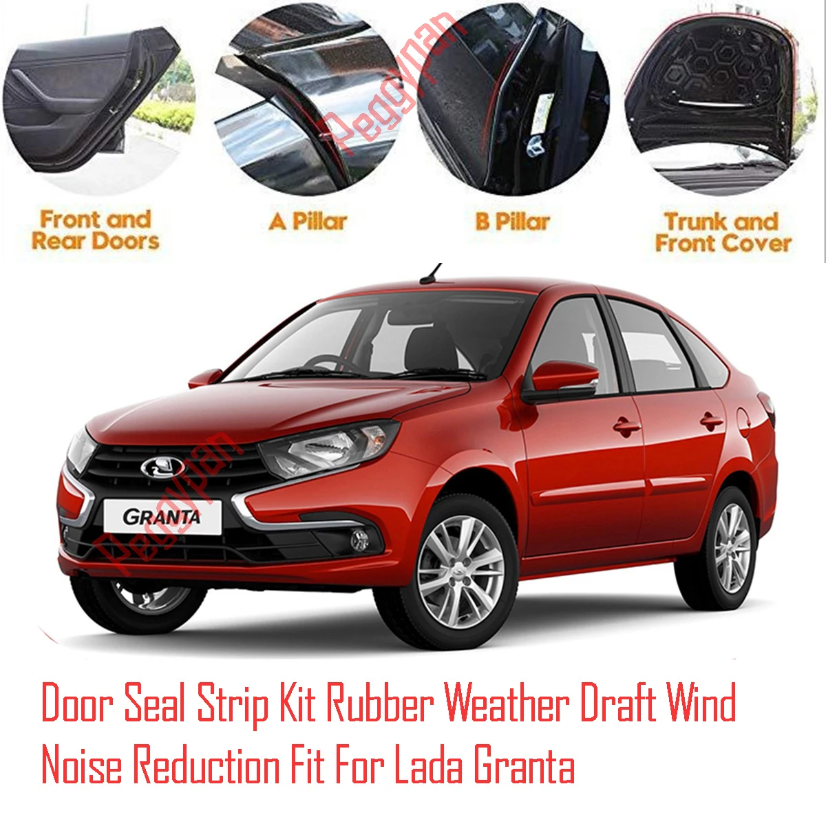 

Door Seal Strip Kit Self Adhesive Window Engine Cover Soundproof Rubber Weather Draft Wind Noise Reduction Fit For Lada Granta