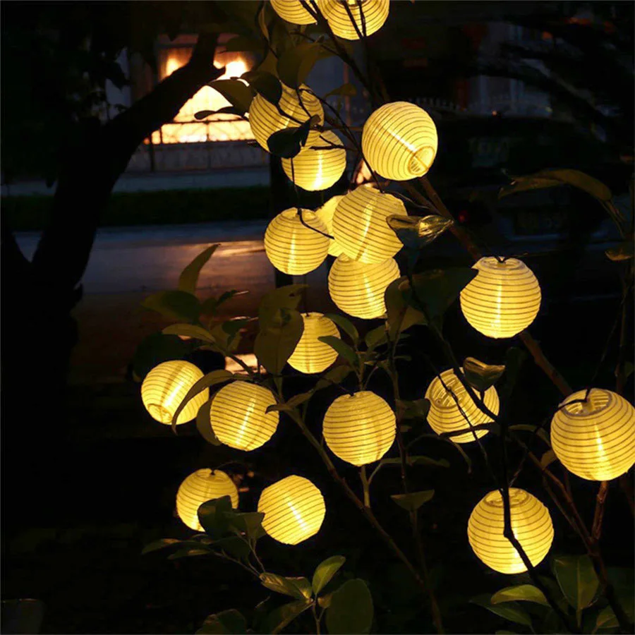Thrisdar Outdoor Lantern Ball Solar Led String Fairy Light 10 20 30 LED Patio Party Wedding Solar Globe Garland Fairy Light
