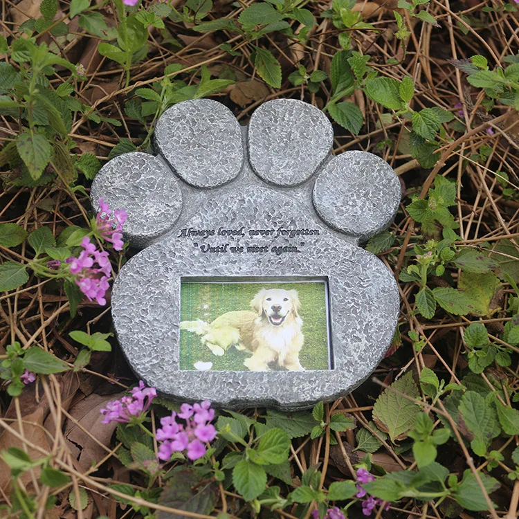 Photo Paw Print Memorial Gravestone Doggie Memorial