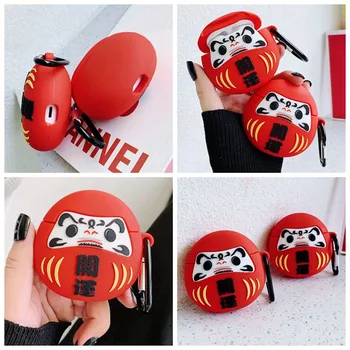 

3D Cute Soft Silicone Case For Airpods Good Luck DARUMA For Apple Airpods2 Bluetooth Earphone Case